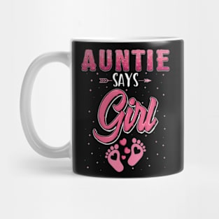 Gender reveal Auntie says Girl baby matching family set Mug